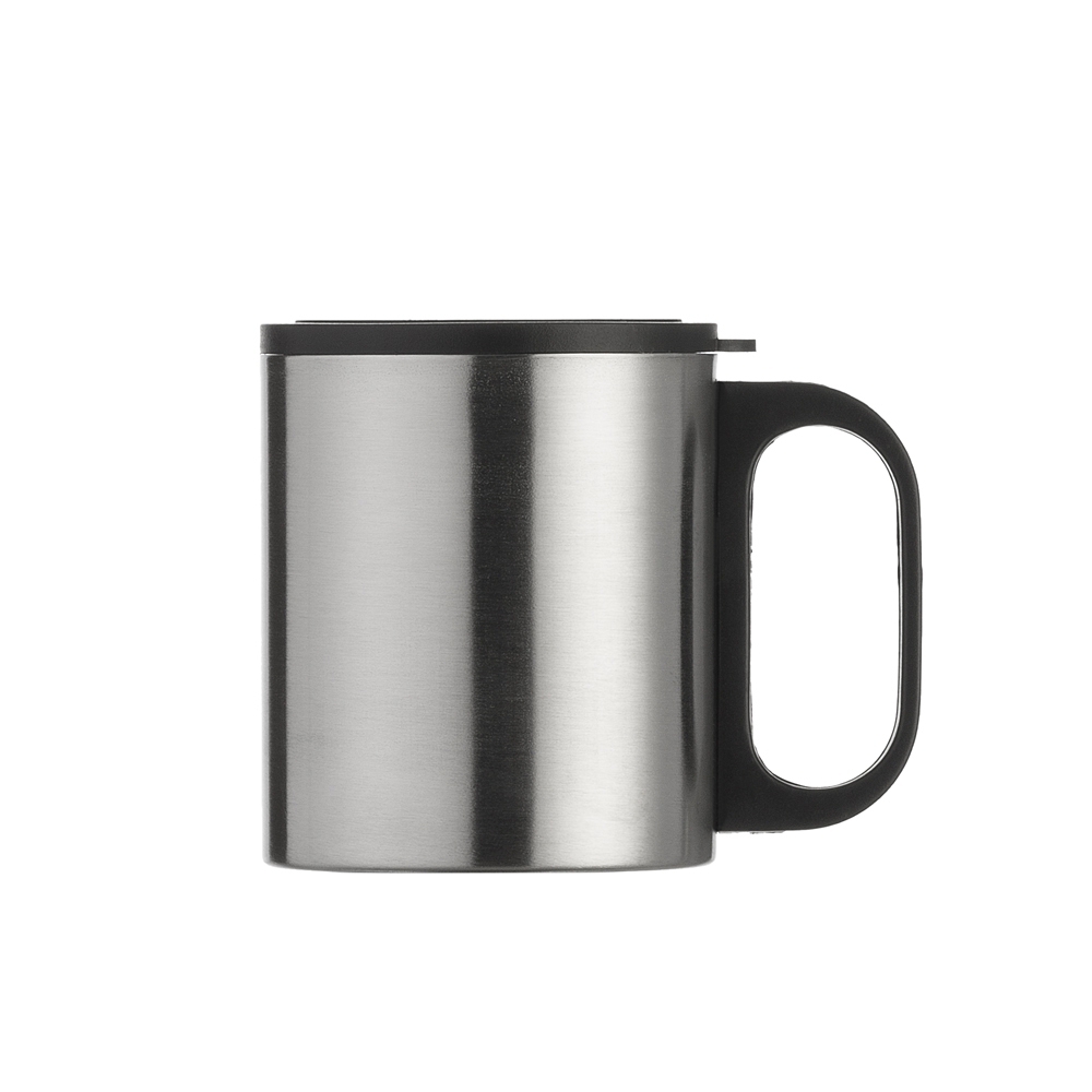 Caneca inox 180ml c/ tampa