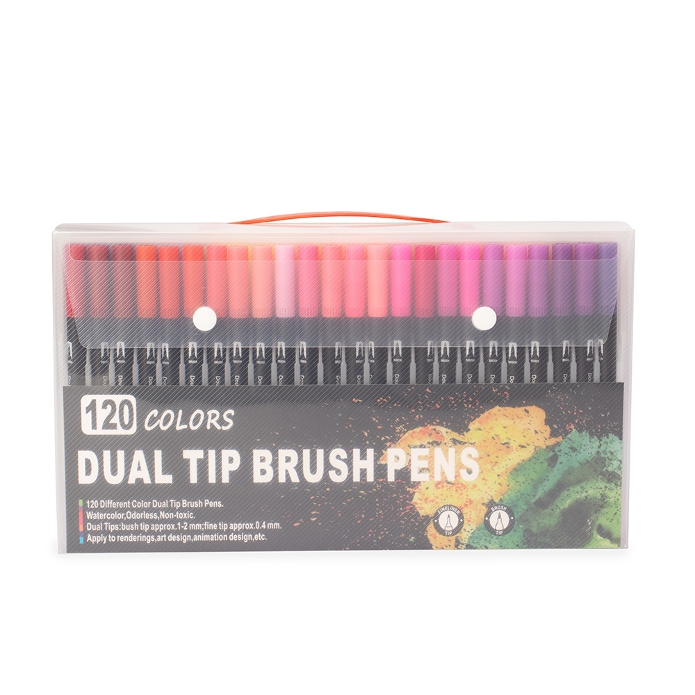 Kit canetinhas ponta dupla 120 cores