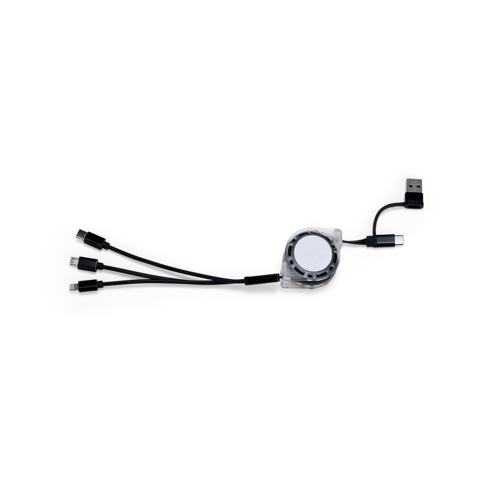 Cabo USB retrátil 3 em 1
