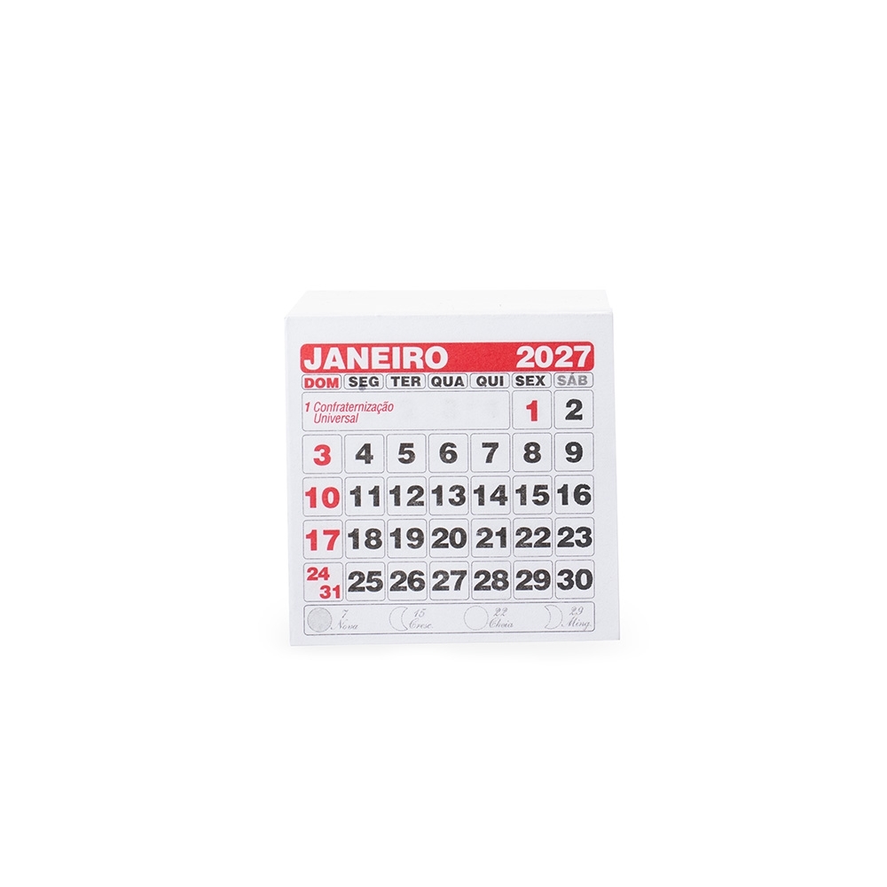 Refil calendário de imã