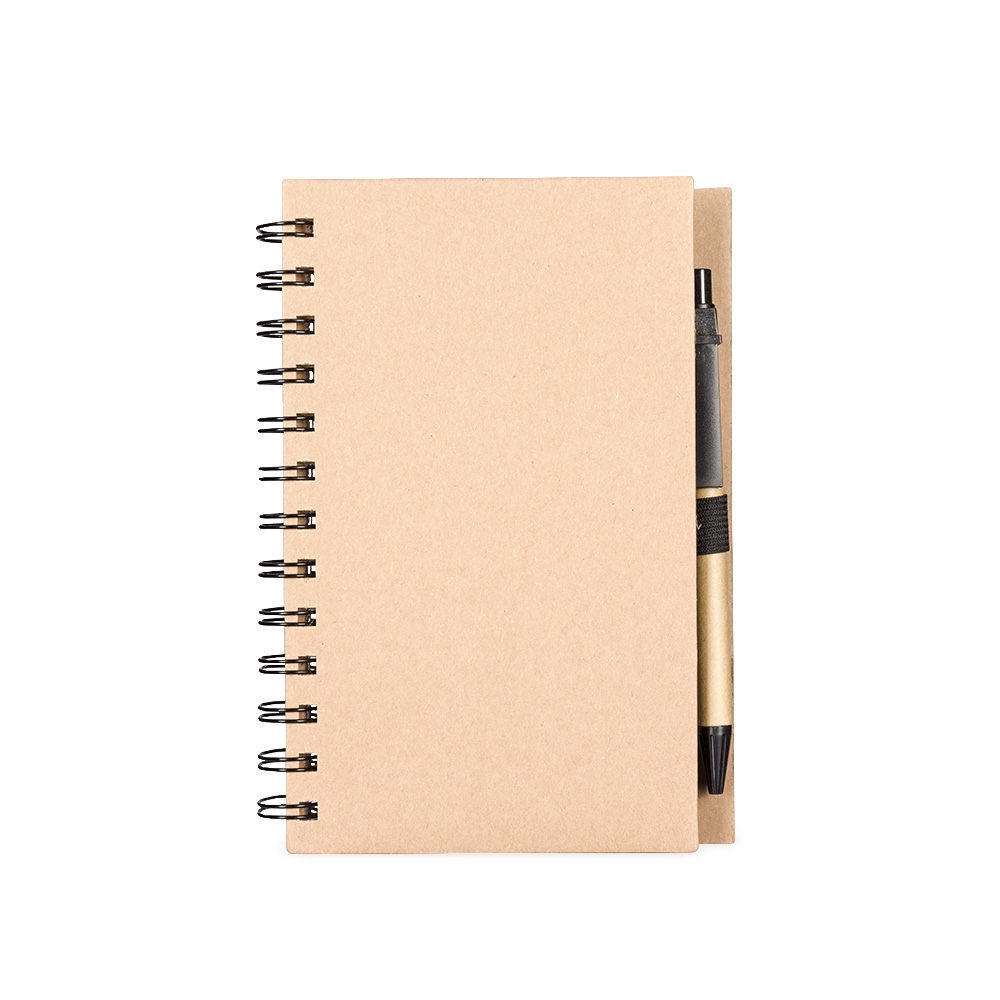 Caderno ecológico com autoadesivos e caneta