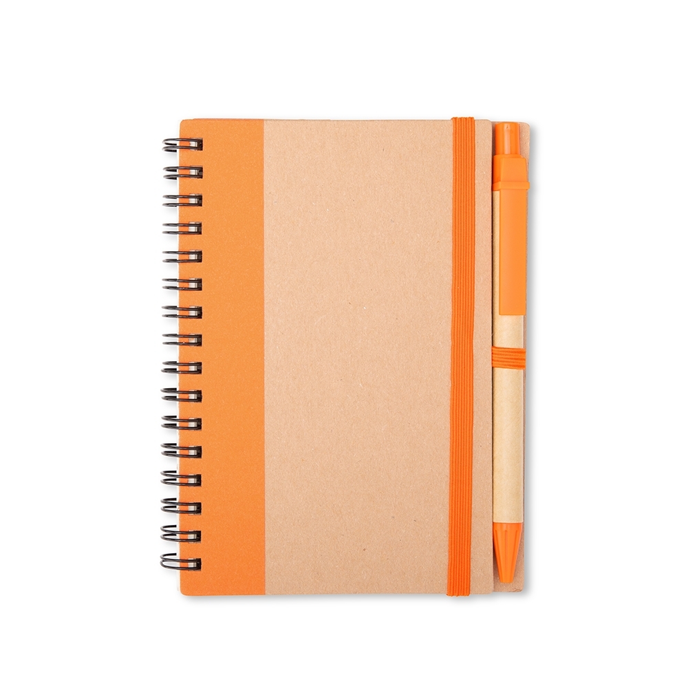 Caderno ecológico com caneta