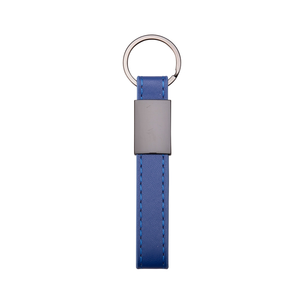 Chaveiro metal com couro sintético